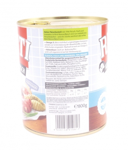 Rinti Kennerfleisch + Seefisch 800g Hundedosenfutter