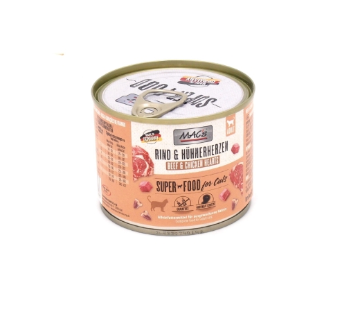 Macs Katzendosenfutter Rind und Hühnerherzen 200g