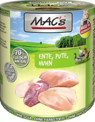 Mac's Katzendosenfutter Ente, Pute und Huhn 800g