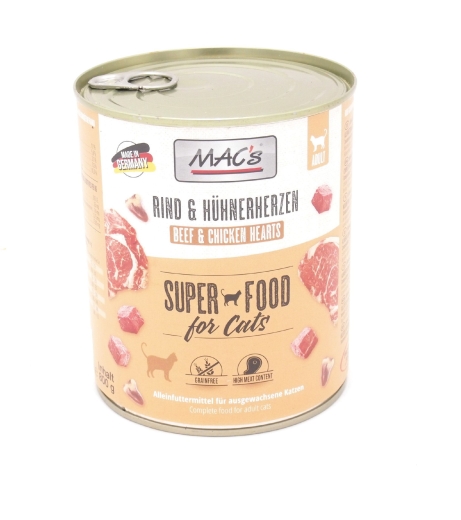 Macs Katzendosenfutter Rind und, Hühnerherzen 800g