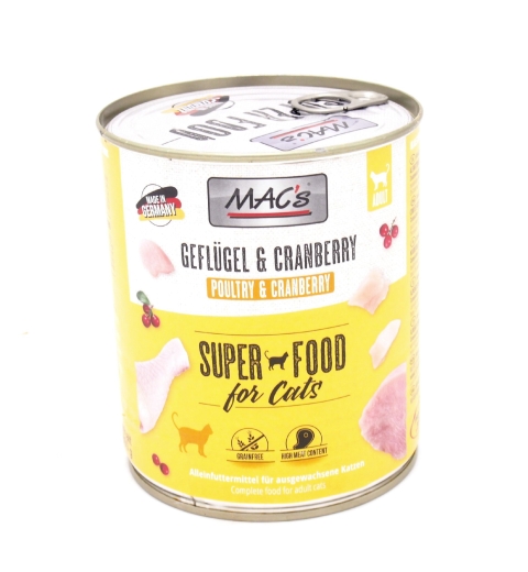 Macs Katzendosenfutter Geflügel & Cranberry 800g