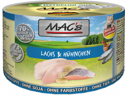 Mac's Katzendosenfutter Lachs & Hühnchen 200g
