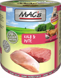 Mac's Katzendosenfutter Kalb & Pute 800g