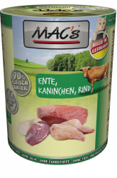 Mac's Katzendosenfutter Ente, Kaninchen und Rind 400g