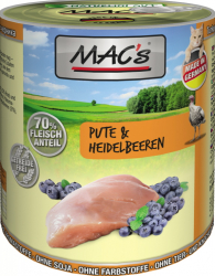 Mac's Katzendosenfutter Pute & Heidelbeeren 800g